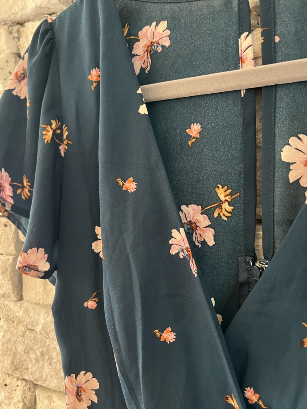 Altar'd State Navy Mini Dress with Pink Floral Print - Picture 3 of 5